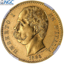 Italy, Umberto I, 50 Lire, 1884, Rome, Gold, NGC, MS60, KM:25