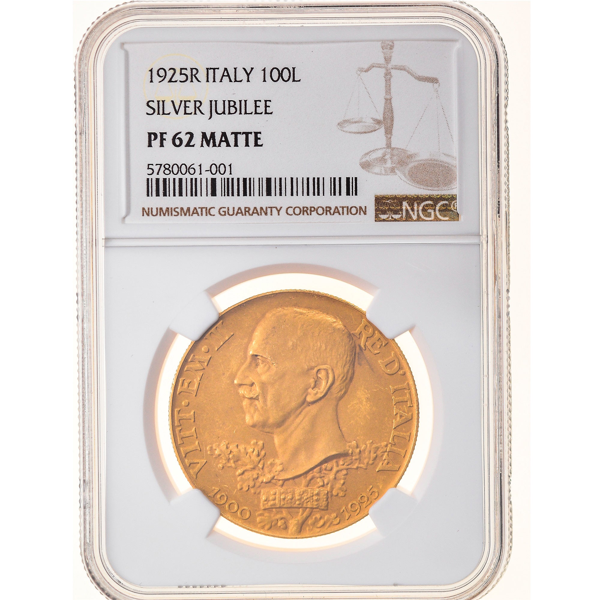 Moneta, Italia, Vittorio Emanuele III, 100 Lire, 1925, Rome, Proof, NGC, PF62