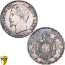 Moneda, Francia, Napoleon III, 5 Francs, 1855, Paris, Paire essais unifaces