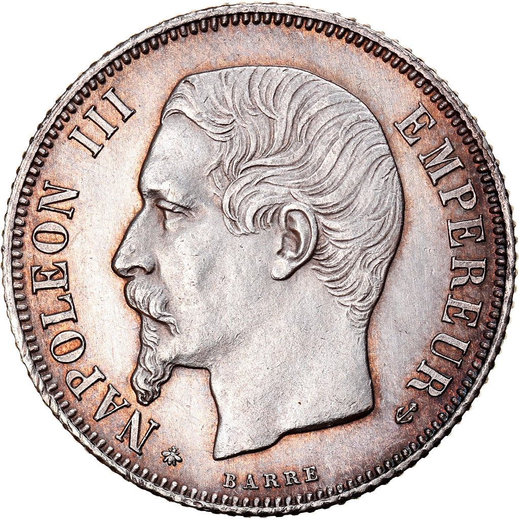 Coin, France, Napoleon III, Napoléon III, Franc, 1860, Paris, MS(63), Silver