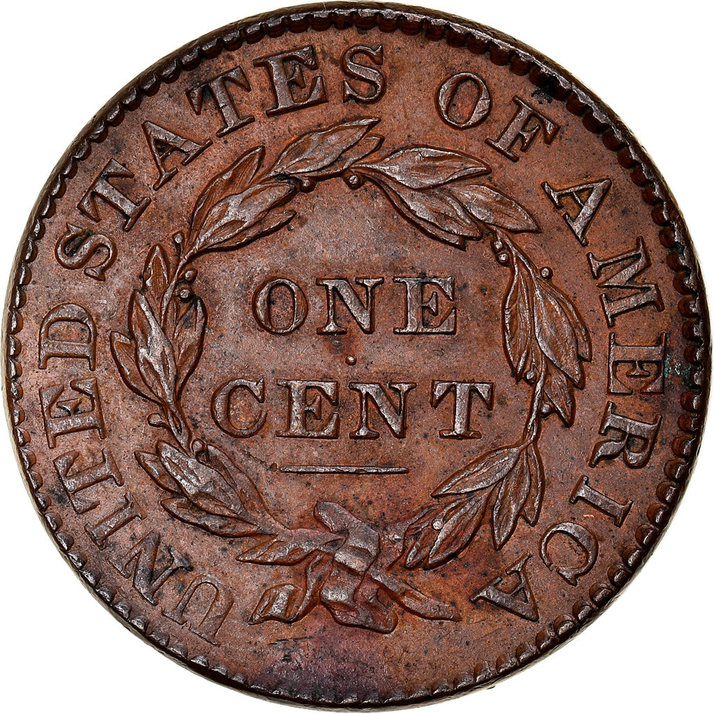 États-Unis, 1 Cent, Coronet Head, 1831, Philadelphie, Large letters, Cuivre