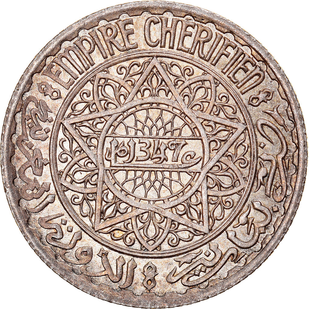 Monnaie, Maroc, Mohammed V, 5 Francs, AH 1347/1928, Paris, ESSAI, SPL, Argent