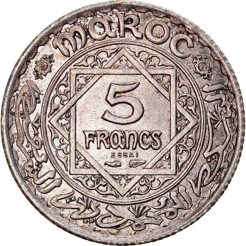 Monnaie, Maroc, Mohammed V, 5 Francs, AH 1347/1928, Paris, ESSAI, SPL, Argent