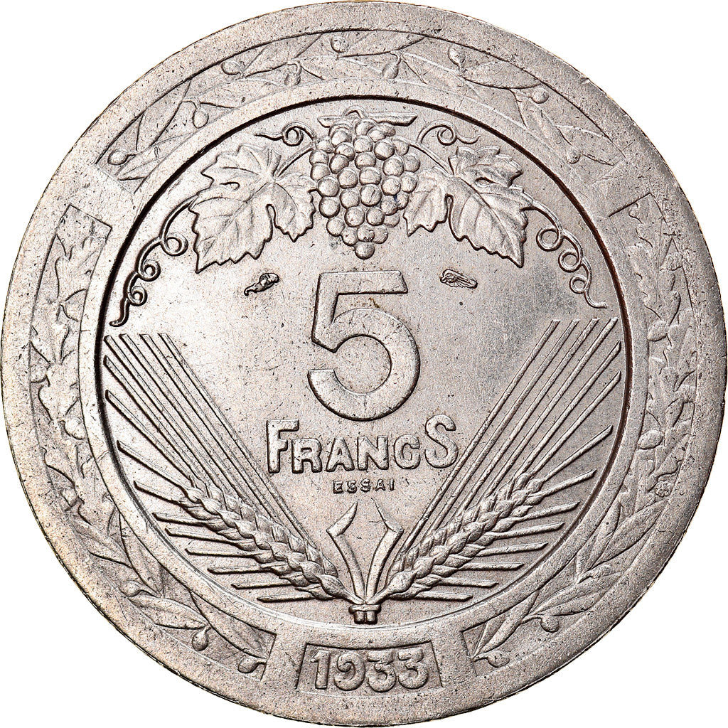 Monnaie, France, Concours de Vézien, 5 Francs, 1933, ESSAI, SPL, Nickel