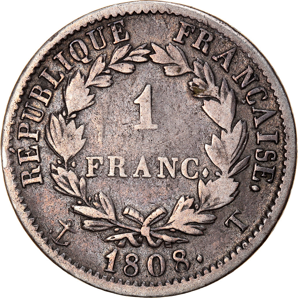 Coin, France, Napoléon I, Franc, 1808, Nantes, EF(40-45), Silver, KM:682.12