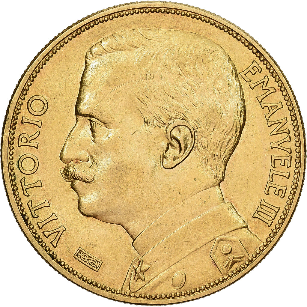 Italia, Vittorio Emanuele III, 100 Lire, 1912, Rome, Very rare, Oro, EBC+, KM:50