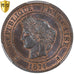 Francja, 5 Centimes, Cérès, 1871, Paris, Brązowy, PCGS, MS65BN, Gadoury:157