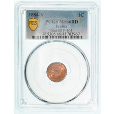 Coin, France, Cérès, Centime, 1884, Paris, PCGS, MS66RD, MS(65-70), Bronze