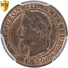 Frankrijk, Napoleon III, 1 Centime, 1870, Paris, Bronzen, PCGS, MS64RB
