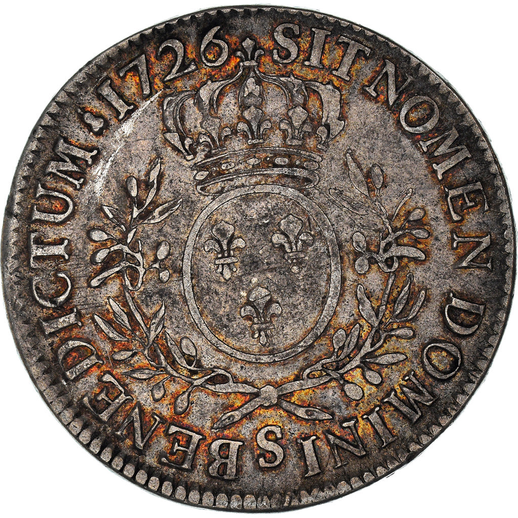 Coin, France, Louis XV, Écu aux branches d'olivier, Ecu, 1726, Reims