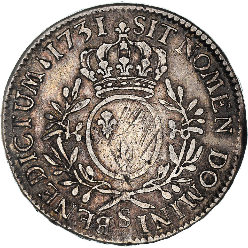 Moneda, Francia, Louis XV, Écu aux branches d'olivier, Ecu, 1731/30, Reims