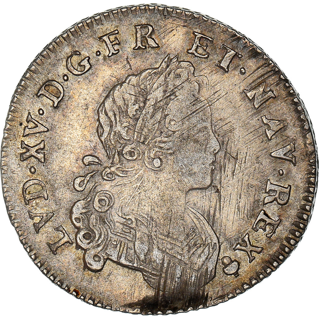 Moneda, Francia, Louis XV, 1/6 Écu (XX – S) de France-Navarre, 20 Sols, 1/6