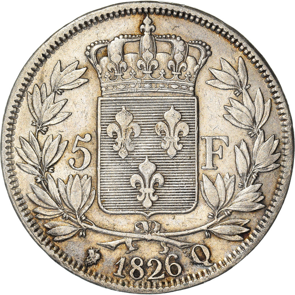 Coin, France, Charles X, 5 Francs, 1826, Perpignan, EF(40-45), Silver