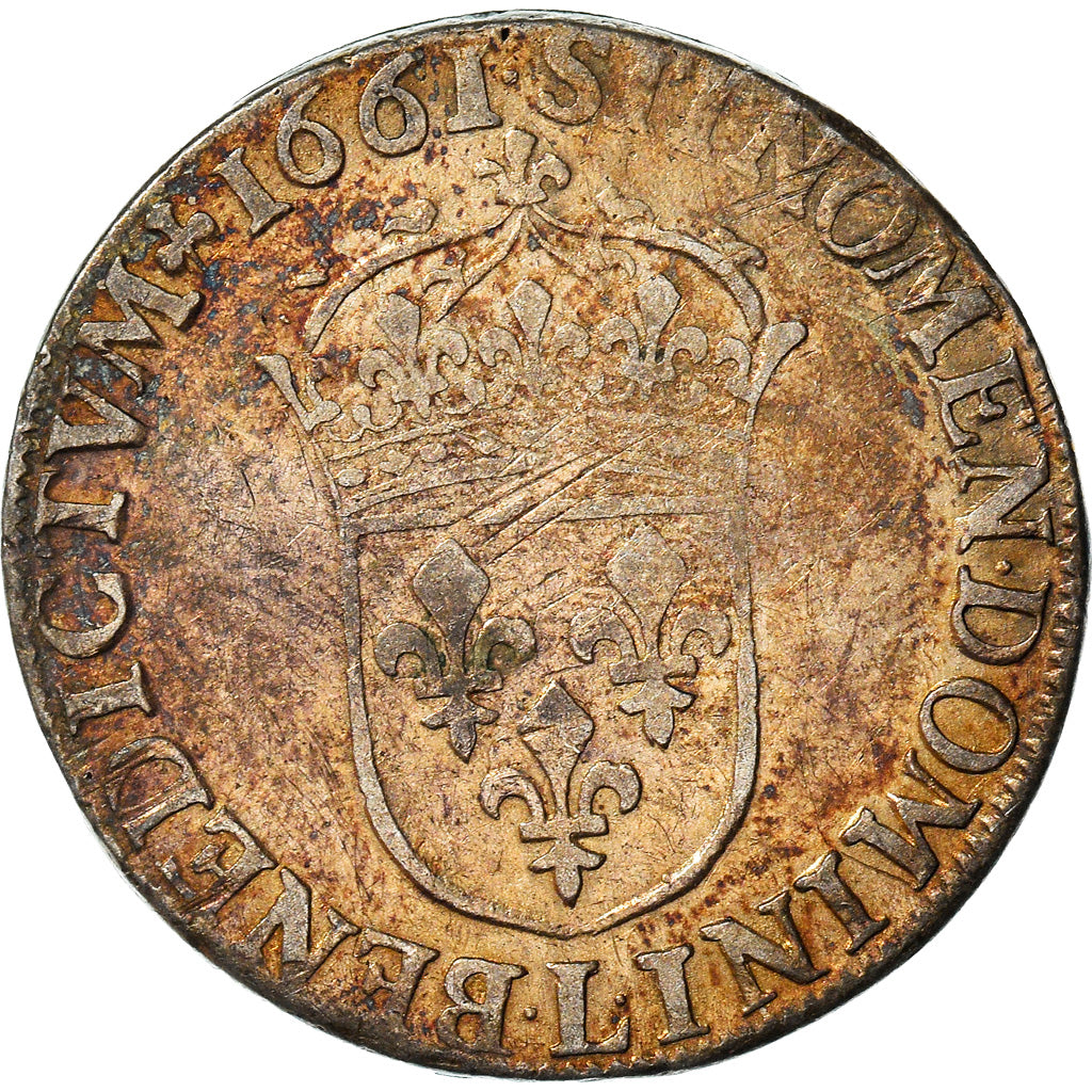 Munten, Frankrijk, Louis XIV, 1/2 Écu au buste juvénile, 1/2 Ecu, 1661