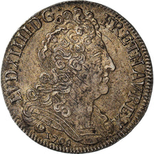 Moneta, Francia, Louis XIV, 20 Sols aux insignes, 1/4 Ecu, 1708, Paris, BB+