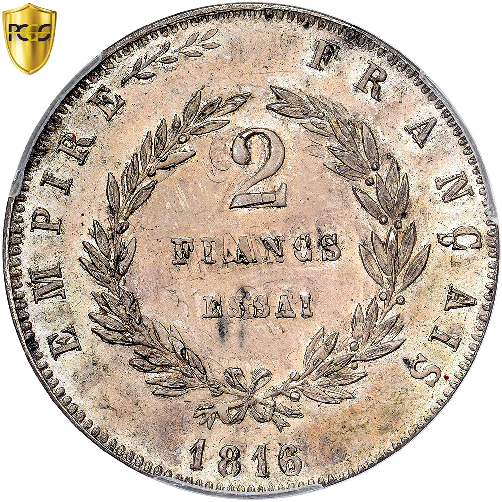 Francia, Napoleon II, 2 Francs, 1816, Paris, Overstruck Essai, Argento, PCGS