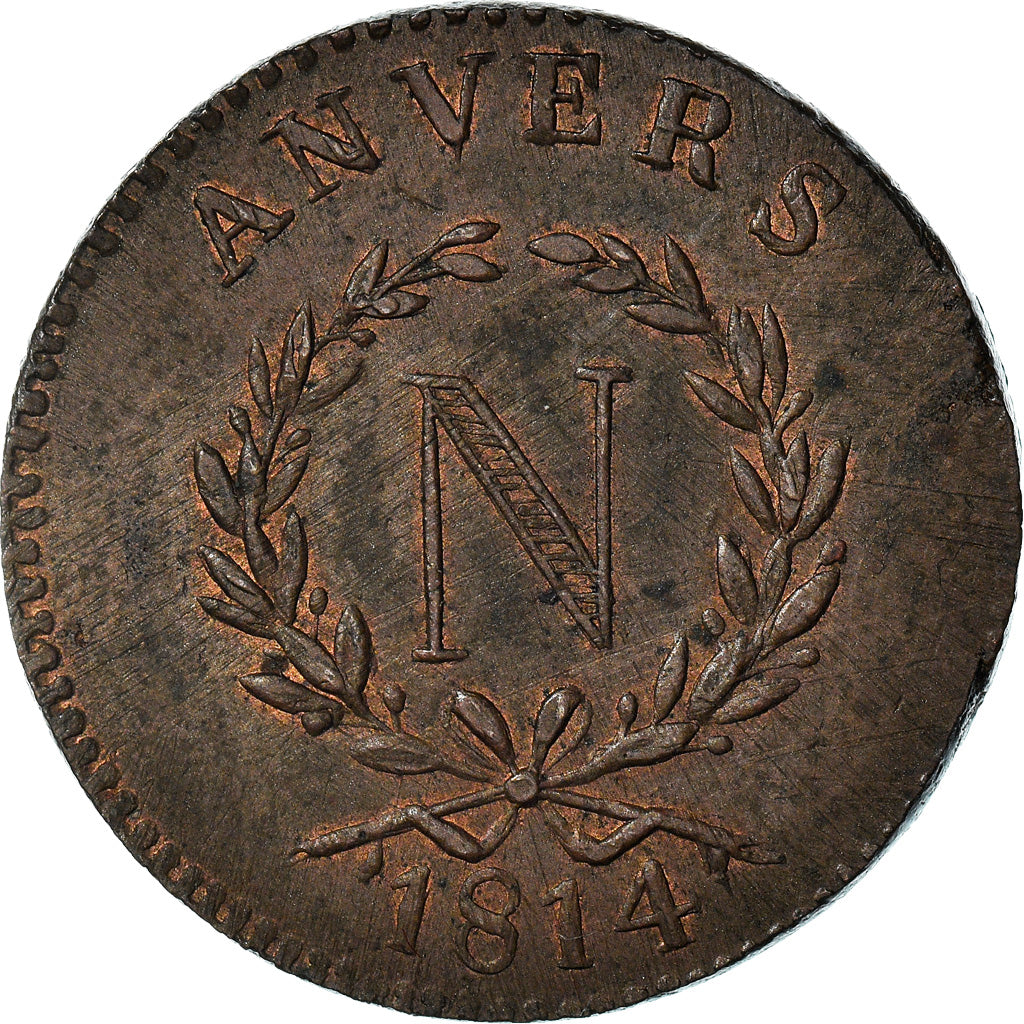 France, Napoleon I, 5 Centimes, Obsidionale, 1814, Antwerp, Grand Module