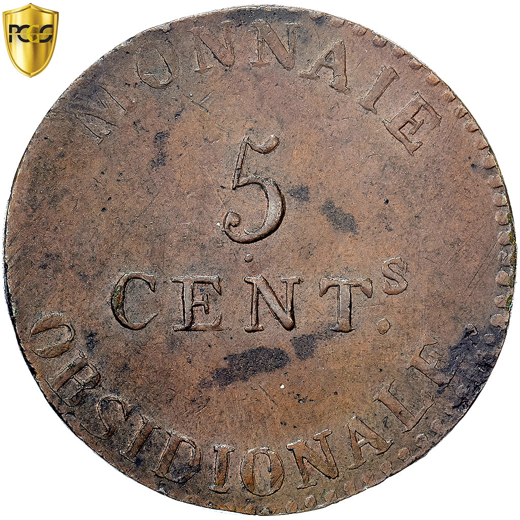 Frankreich, Napoleon I, 5 Centimes, 1814, Anvers, Grand Module, Bronze, PCGS