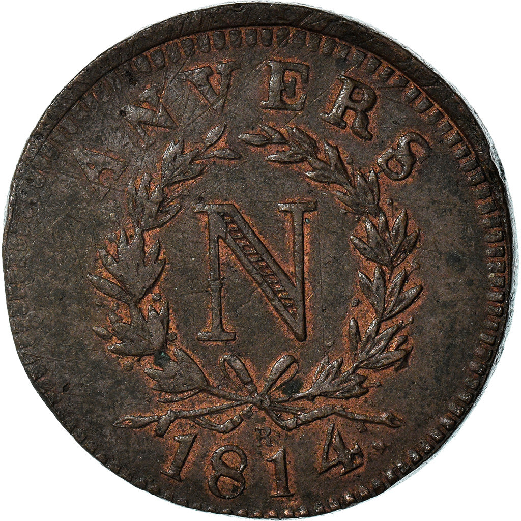 Münze, FRENCH STATES, ANTWERP, Napoleon I, 10 Centimes, 1814, Wolschot, SS+