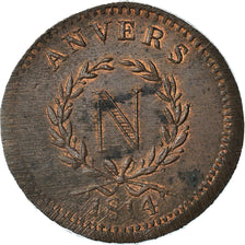 Coin, FRENCH STATES, ANTWERP, 10 Centimes, 1814, Wolschot, AU(50-53), Bronze