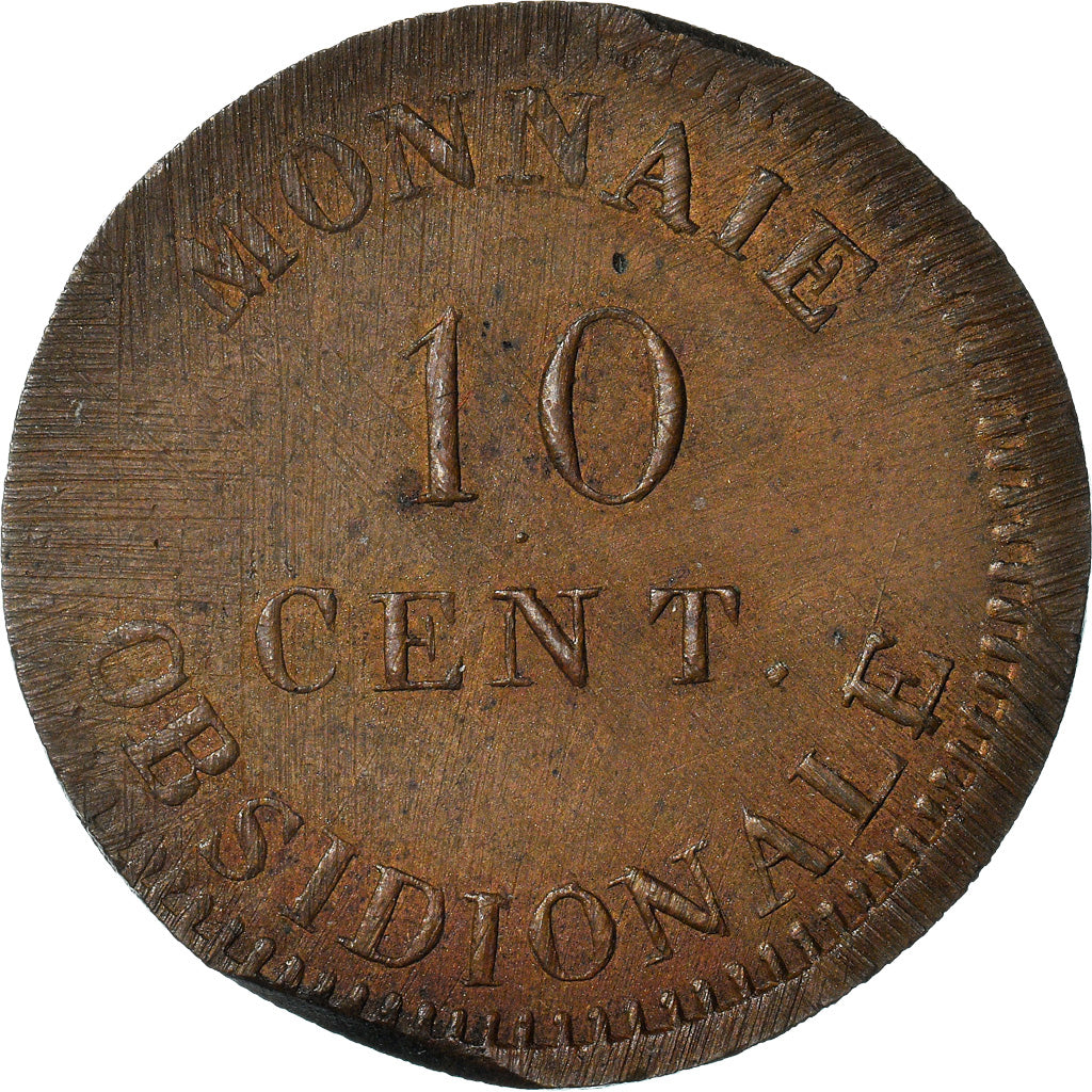 Moeda, ESTADOS FRANCESES, ANTWERP, 10 Centimes, 1814, Wolschot, AU(50-53)