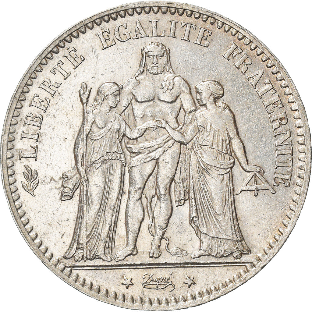 Moneta, Francia, Hercule, 5 Francs, 1876, Paris, BB+, Argento, KM:820.1