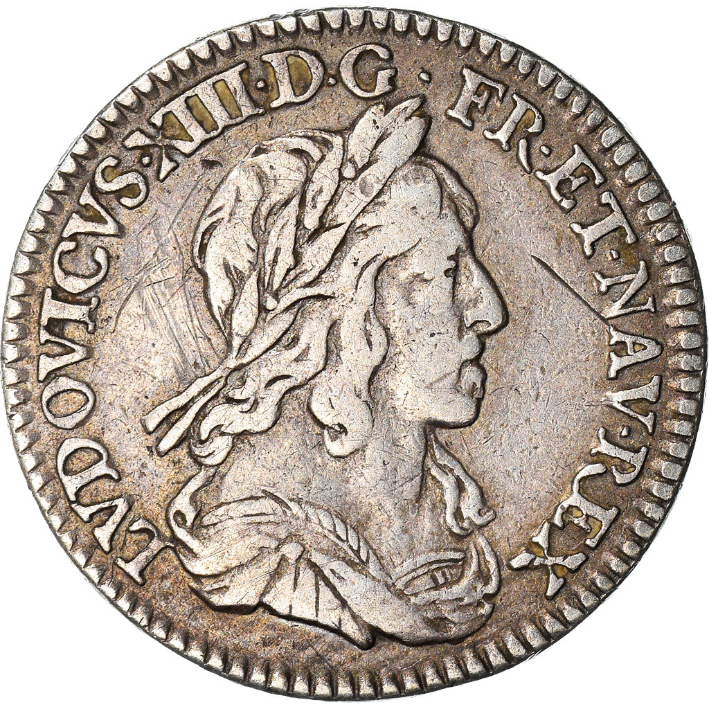 Moneda, Francia, Louis XIII, 1/12 Ecu, 1643, Paris, Quadruple piéfort, MBC