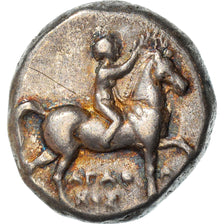 Coin, Calabria, Taras, Stater, 272-240 BC, Tarentum, EF(40-45), Silver, HN