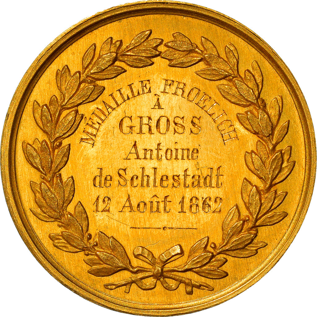 France, Médaille, Napoléon III, Prix Académie de Strasbourg, 1862, Ponscarme