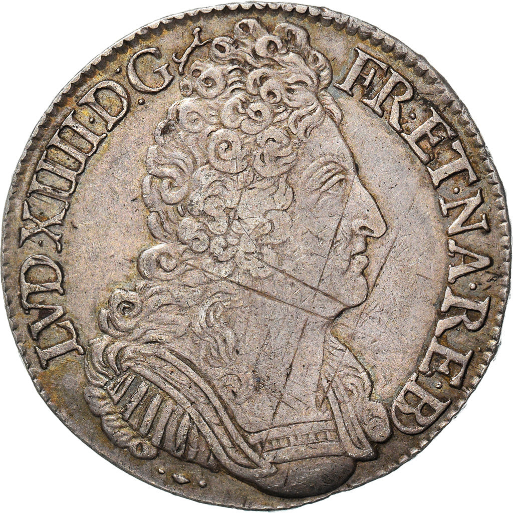 Frankrijk, Louis XIV, Ecu de Béarn aux 3 couronnes, 1709, Pau, Zilver, ZF