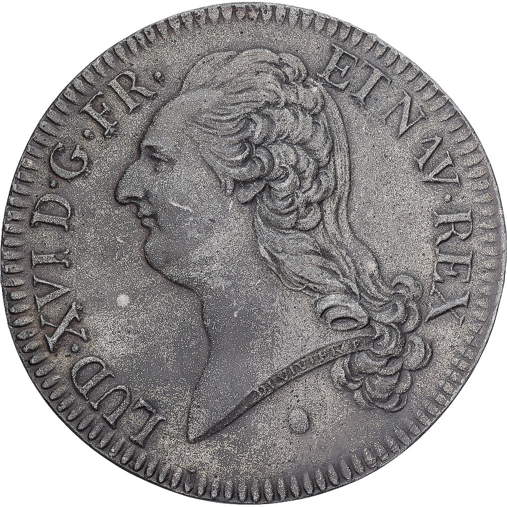 Coin, France, Louis XVI, Ecu, 1786, Essai uniface, AU(55-58), Silvered bronze