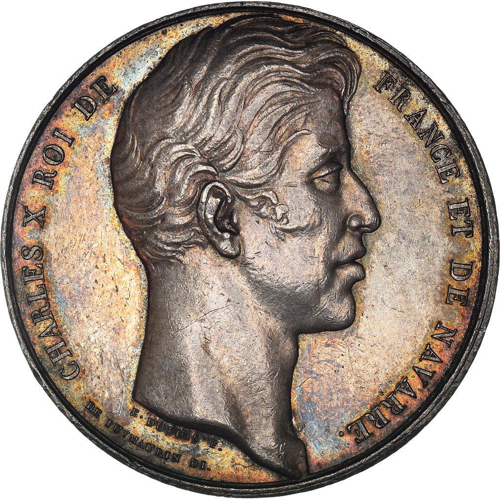France, Token, Charles X, Chambre de Commerce de Rouen, n.d., Silver, Dubois.E