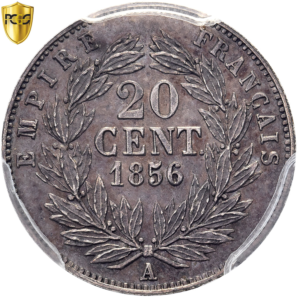 Münze, Frankreich, Napoleon III, Epreuve uniface de Revers, 20 Centimes, 1856