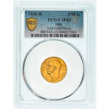 Italy, Vittorio Emanuele III, 50 Lire, 1936, Rome, Prova, Gold, PCGS, SP62