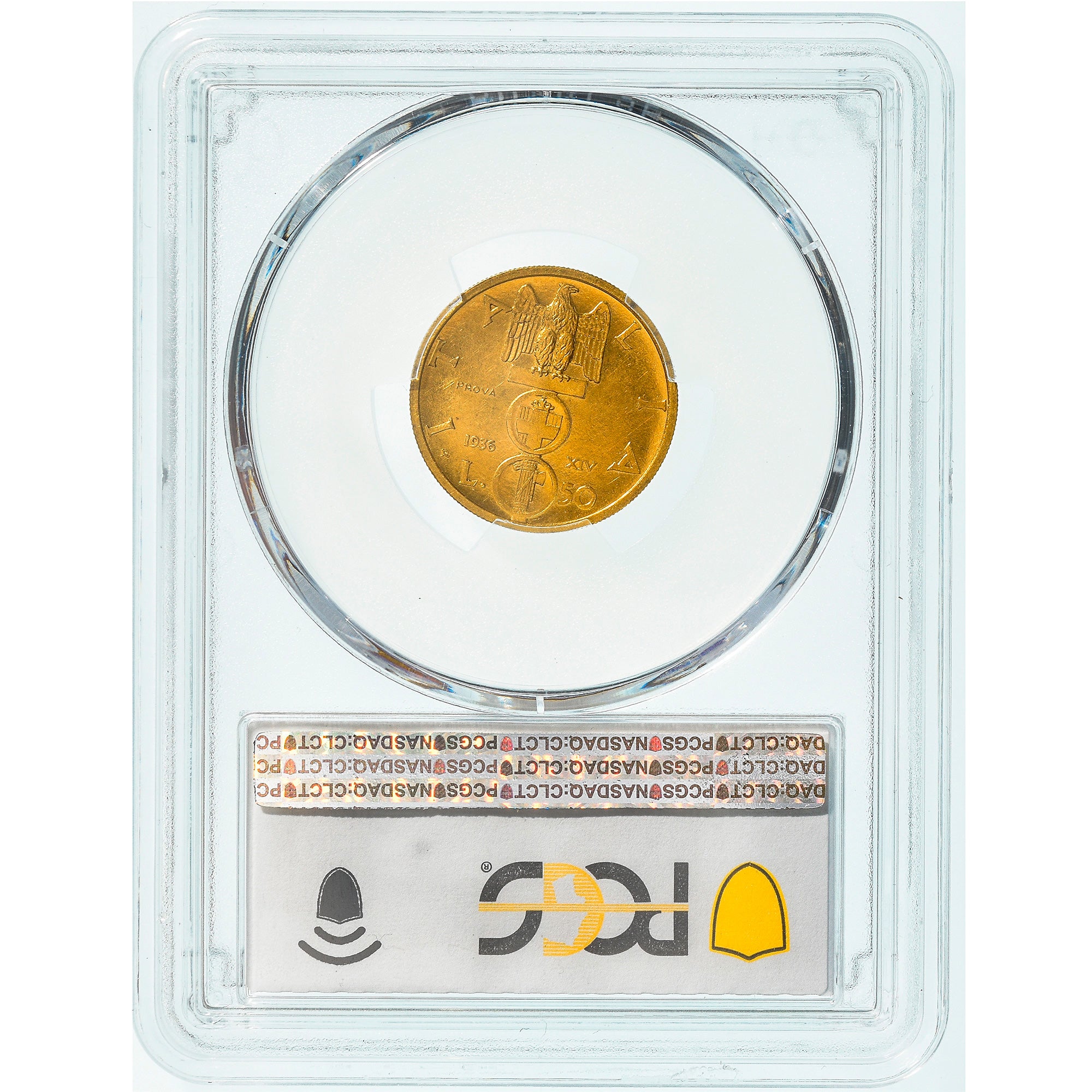 Italy, Vittorio Emanuele III, 50 Lire, 1936, Rome, Prova, Gold, PCGS, SP62