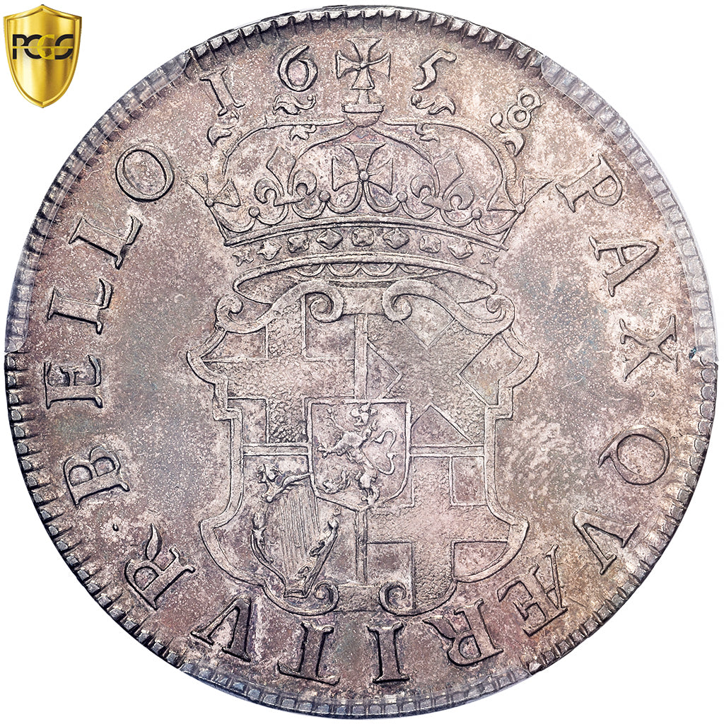 Großbritannien, Cromwell, Crown, 1658/7, London, Silber, PCGS, AU Details