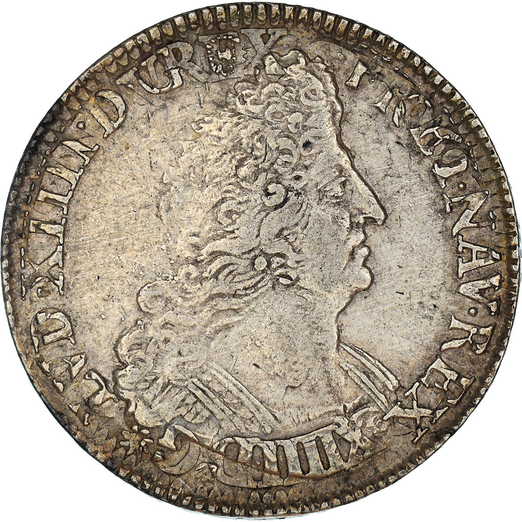 Francja, Louis XIV, 1/2 Ecu aux palmes, 1696, Srebro, EF(40-45), Gadoury:185
