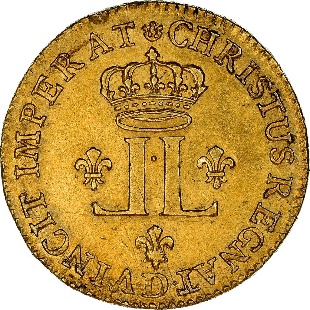 Francja, Louis XV, louis d'or aux 2 L, 1720, Lyon, Złoto, EF(40-45)