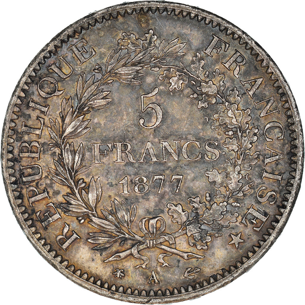 Coin, France, Hercule, 5 Francs, 1877, Paris, AU(55-58), Silver, KM:820.1