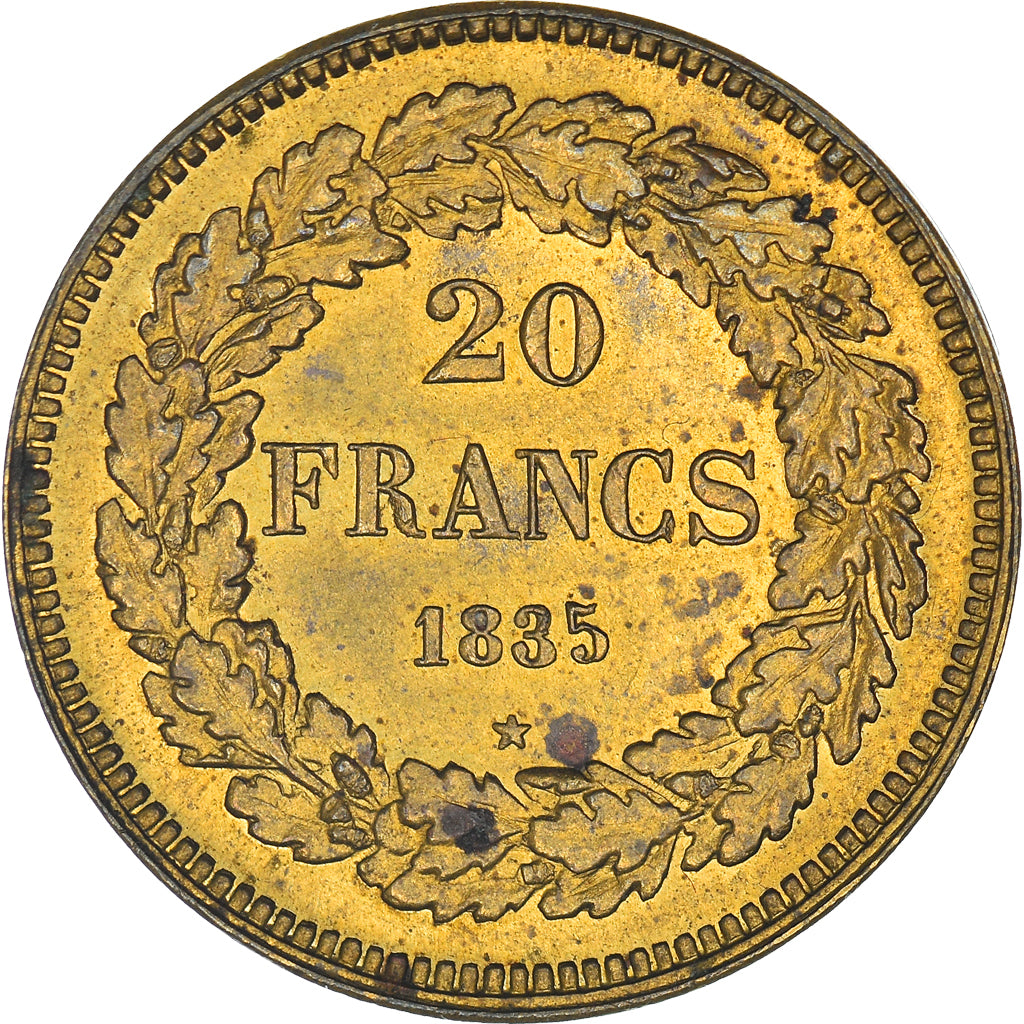 Münze, Belgien, Leopold I, 20 Francs, 1835, ESSAI, VZ+, Zinn