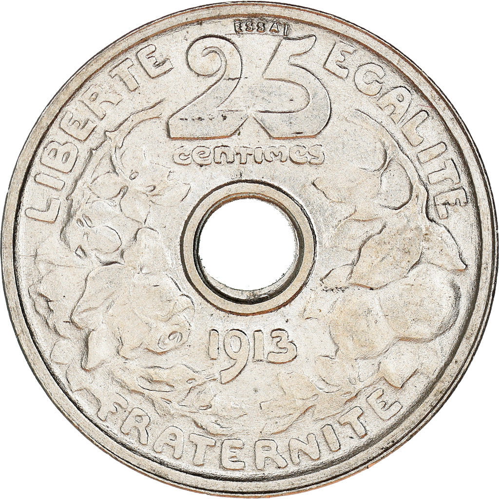 Munten, Frankrijk, Essai de Prouvé, Petit Module, 25 Centimes, 1913, Paris