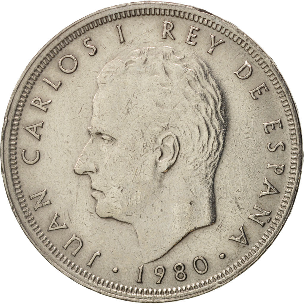 Coin, Spain, Juan Carlos I, 25 Pesetas, 1980, EF(40-45), Copper-nickel, KM:818