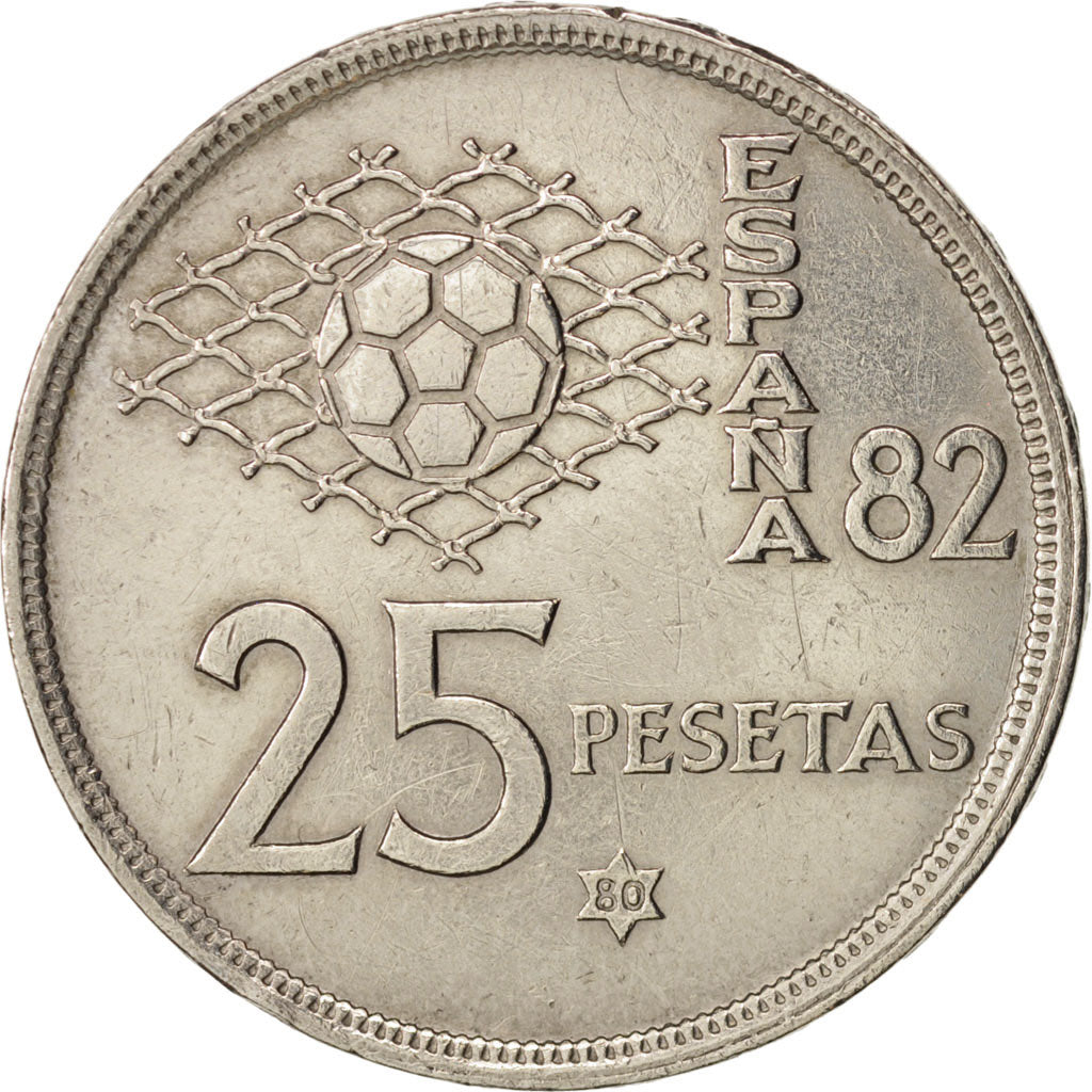 Coin, Spain, Juan Carlos I, 25 Pesetas, 1980, EF(40-45), Copper-nickel, KM:818