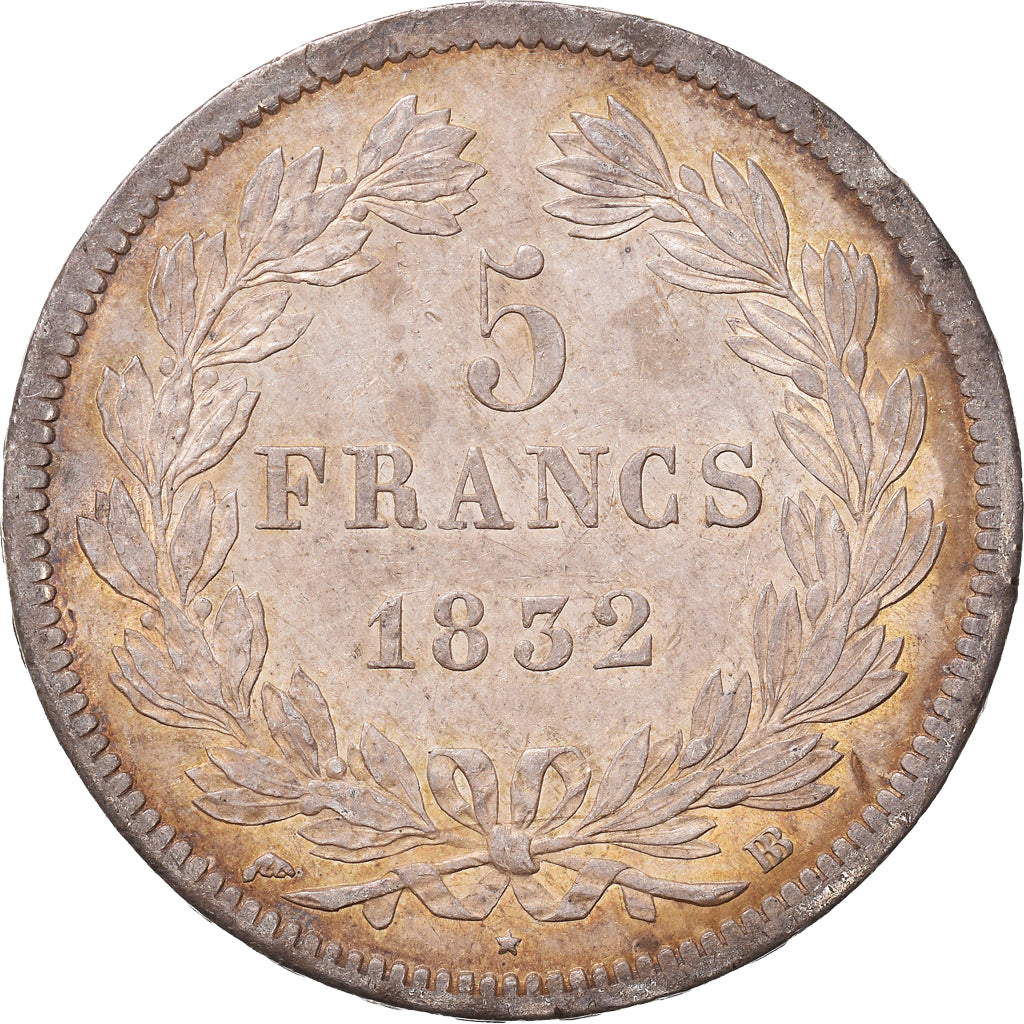 Moneda, Francia, Louis-Philippe, 5 Francs, 1832, Strasbourg, EBC, Plata