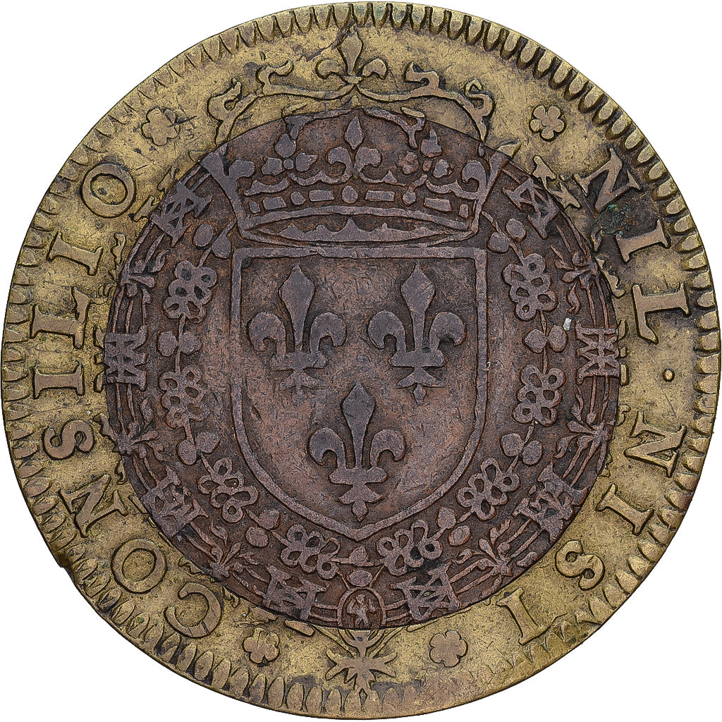 France, Token, Royal, Henri IV, Conseil du Roi, 1596, Very rare, AU(50-53)