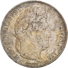 Coin, France, Louis-Philippe, 5 Francs, 1833, Rouen, VF(30-35), Silver