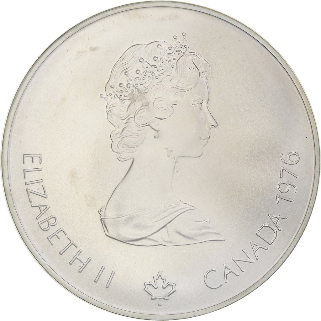 Coin, Canada, Elizabeth II, Olympic village, 5 Dollars, 1976, MS(65-70), Silver