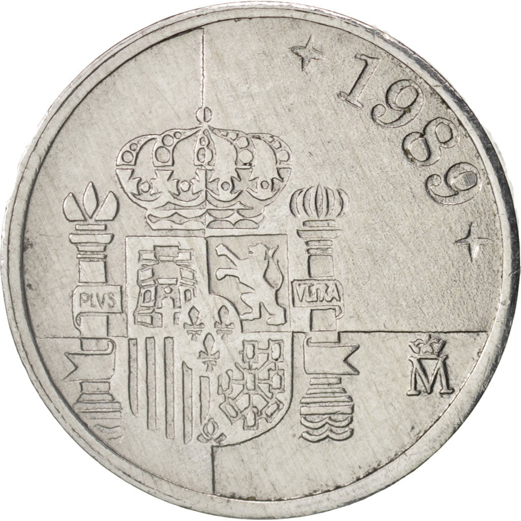 Münze, Spanien, Juan Carlos I, Peseta, 1989, VZ, Aluminium, KM:832