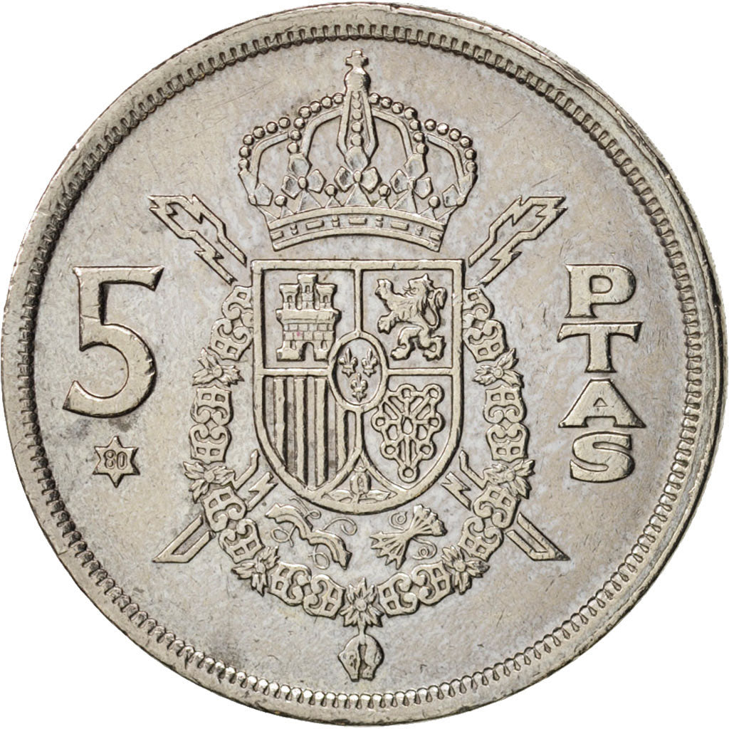 Monnaie, Espagne, Juan Carlos I, 5 Pesetas, 1975, TTB, Copper-nickel, KM:807