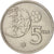 Munten, Spanje, Juan Carlos I, 5 Pesetas, 1980, ZF, Copper-nickel, KM:817